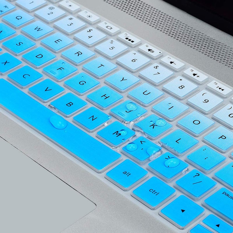 imComor Keyboard Cover for HP Laptop 15-db 15-dw 15-dy 15-da 15-bs/bw 15-ef 15t 15z 15.6" 15-db0011dx 15-dy1043dx/dy1051wm 15-dw0037wm/dw1083wm 15-ef1001ds ef1023dx, HP 17-by/bs/ca 17.3 Keyboard Skin, Blue - Image 4